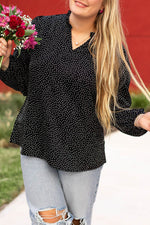 Load image into Gallery viewer, Black Plus Size Leopard Print Notch V Neck Blouse - Fashion Queen - 8
