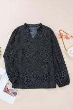 Load image into Gallery viewer, Black Plus Size Leopard Print Notch V Neck Blouse - Fashion Queen - 9