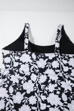 Load image into Gallery viewer, Black Plus Size Printed Square Neck Drawstring Ruffled Tankini Set - Fashion Queen - 18