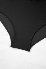 Load image into Gallery viewer, Black Plus Size Printed Square Neck Drawstring Ruffled Tankini Set - Fashion Queen - 24