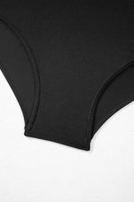 Load image into Gallery viewer, Black Plus Size Printed Square Neck Drawstring Ruffled Tankini Set - Fashion Queen - 26