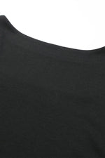 Load image into Gallery viewer, Black Plus Size Square Neck Ruched Shoulder Short Sleeve Top - Fashion Queen - 21