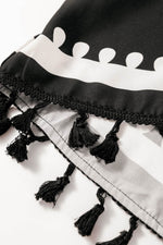 Load image into Gallery viewer, Black Plus Size Western Floral Print Fringed V Neck Dress - Fashion Queen - 10