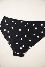 Load image into Gallery viewer, Black Polka Dot Trim V Neck Plus Size Swim Dress - Fashion Queen - 17