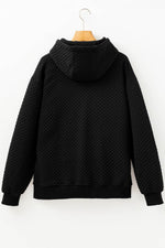 Load image into Gallery viewer, Black Quilted Side Pockets Zipper Hooded Jacket - Fashion Queen - 5