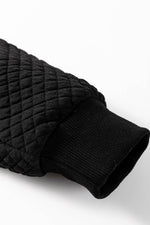Load image into Gallery viewer, Black Quilted Side Pockets Zipper Hooded Jacket - Fashion Queen - 6