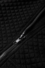 Load image into Gallery viewer, Black Quilted Side Pockets Zipper Hooded Jacket - Fashion Queen - 8