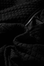Load image into Gallery viewer, Black Quilted Side Pockets Zipper Hooded Jacket - Fashion Queen - 9