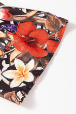 Load image into Gallery viewer, Black Retro Floral Mixed Print Split Neck A-line Dress - Fashion Queen - 5