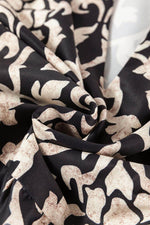 Load image into Gallery viewer, Black Retro Floral Mixed Print Split Neck A-line Dress - Fashion Queen - 7