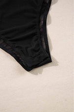 Load image into Gallery viewer, Black Rhinestone Sheer Mesh Long Sleeve Bodysuit - Fashion Queen - 17