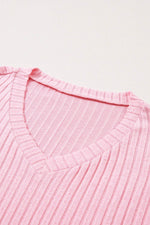 Load image into Gallery viewer, Black Ribbed Knit V Neck Slouchy Two-piece Outfit - Fashion Queen - 28