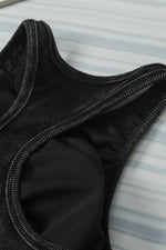 Load image into Gallery viewer, Black Ribbed Mineral Wash Racerback Cropped Tank Top - Fashion Queen - 10