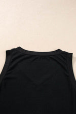 Load image into Gallery viewer, Black Ribbed V Neck Tank - Fashion Queen - 11