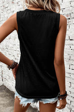 Load image into Gallery viewer, Black Ribbed V Neck Tank - Fashion Queen - 2
