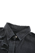 Load image into Gallery viewer, Black Ripped Denim Jacket - Fashion Queen - 17