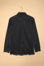 Load image into Gallery viewer, Black Ripped Denim Jacket - Fashion Queen - 7