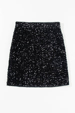 Load image into Gallery viewer, Black Sequin Bodycon Mini Skirt - Fashion Queen - 13