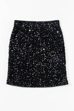 Load image into Gallery viewer, Black Sequin Bodycon Mini Skirt - Fashion Queen - 14