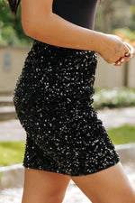 Load image into Gallery viewer, Black Sequin Bodycon Mini Skirt - Fashion Queen - 8
