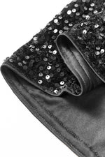 Load image into Gallery viewer, Black Sequin Long Sleeve Knot Cutout Back Mini Dress - Fashion Queen - 13