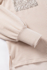 Load image into Gallery viewer, Black Sequin Patch Chest Pocket Corded Shacket - Fashion Queen - 28