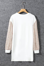 Load image into Gallery viewer, Black Sequin Puff Sleeve Shift Mini Dress - Fashion Queen - 22