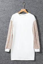 Load image into Gallery viewer, Black Sequin Puff Sleeve Shift Mini Dress - Fashion Queen - 23