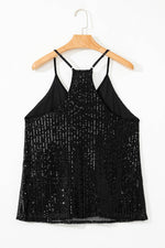 Load image into Gallery viewer, Black Sequin Racerback Tank - Fashion Queen - 5