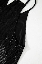 Load image into Gallery viewer, Black Sequin Racerback Tank - Fashion Queen - 8