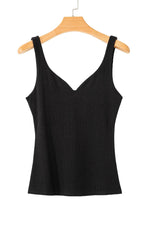 Load image into Gallery viewer, Black Sexy V Neck Ribbed Knit Sleeveless Top - Fashion Queen - 6