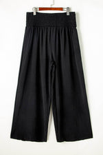 Load image into Gallery viewer, Black Shirred High Waist Plus Size Wide Leg Pants - Fashion Queen - 13