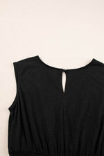 Load image into Gallery viewer, Black Shirred High Waist Sleeveless V Neck Jumpsuit - Fashion Queen - 11