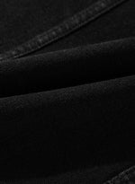 Load image into Gallery viewer, Black Side Pockets Lapel Collar Denim Jacket - Fashion Queen - 12