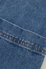 Load image into Gallery viewer, Black Side Pockets Lapel Collar Denim Jacket - Fashion Queen - 26