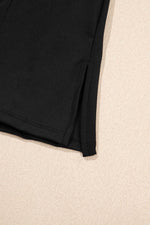 Load image into Gallery viewer, Black Sleeveless Knot Skirt Hem Sports Romper - Fashion Queen - 4