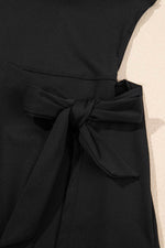 Load image into Gallery viewer, Black Sleeveless Knot Skirt Hem Sports Romper - Fashion Queen - 5