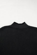 Load image into Gallery viewer, Black Solid Color Cable Knit High Neck Sweater Vest - Fashion Queen - 12