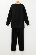 Load image into Gallery viewer, Black Solid Color High Low Pullover and Skinny Pants Set - Fashion Queen - 12