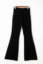 Load image into Gallery viewer, Black Solid Color High Waist Flare Corduroy Pants - Fashion Queen - 11