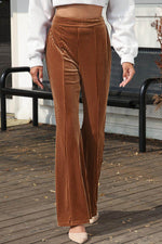 Load image into Gallery viewer, Black Solid Color High Waist Flare Corduroy Pants - Fashion Queen - 15