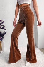 Load image into Gallery viewer, Black Solid Color High Waist Flare Corduroy Pants - Fashion Queen - 19