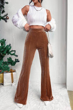 Load image into Gallery viewer, Black Solid Color High Waist Flare Corduroy Pants - Fashion Queen - 22