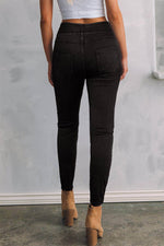 Load image into Gallery viewer, Black Solid Color High Waist Stretchy Slim Fit Jeggings - Fashion Queen - 2