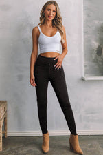 Load image into Gallery viewer, Black Solid Color High Waist Stretchy Slim Fit Jeggings - Fashion Queen - 3