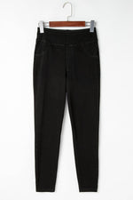 Load image into Gallery viewer, Black Solid Color High Waist Stretchy Slim Fit Jeggings - Fashion Queen - 5