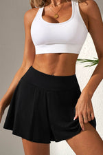 Load image into Gallery viewer, Black Solid Color High Waist Wide Leg Swim Bottom - Fashion Queen - 1