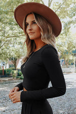 Load image into Gallery viewer, Black Solid Color Ribbed Crop Top Long Pants Set - Fashion Queen - 10