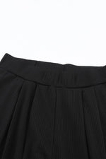Load image into Gallery viewer, Black Solid Color Ribbed Crop Top Long Pants Set - Fashion Queen - 22