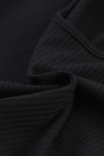 Load image into Gallery viewer, Black Solid Color Ribbed Crop Top Long Pants Set - Fashion Queen - 25